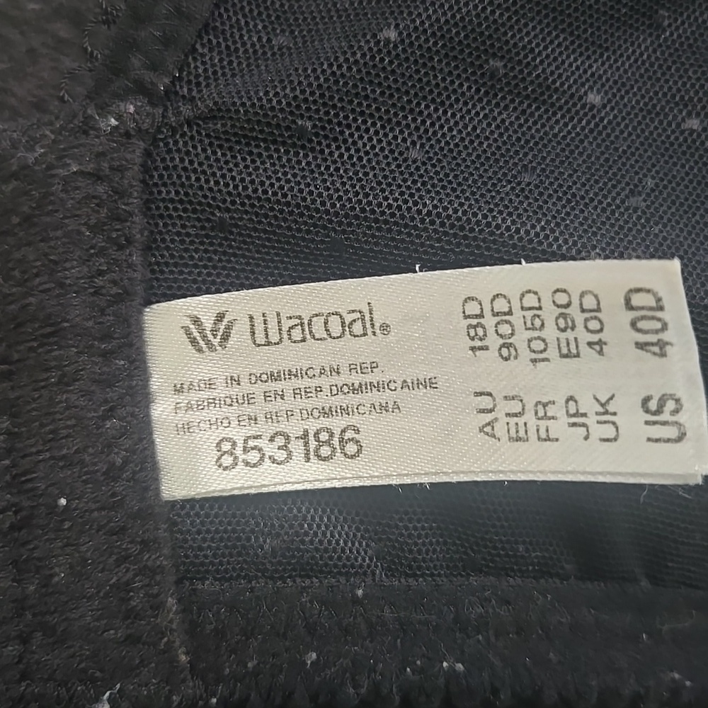 Wacoal Retro Chic Seamless Elegant Women's Bra Black Size 40D - Picture 5 of 5